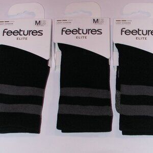 3 Pairs Feetures Elite High Top Stripe Light Cushion Mini Crew Socks Women's MD
